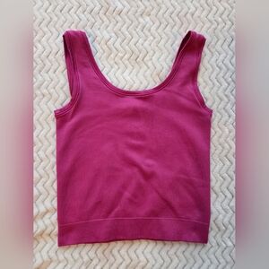 Athleta Girl Fuchsia Rise Above Rib Crop Tank Size XL/14